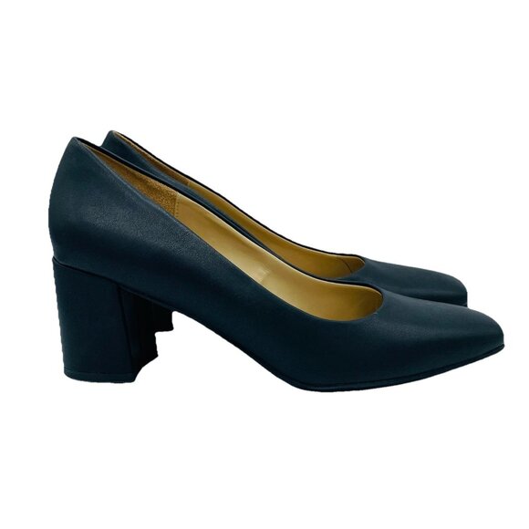Naturalizer Heels Womens Size 10 M Black Warner Square Toe Block Career Office - Picture 1 of 11